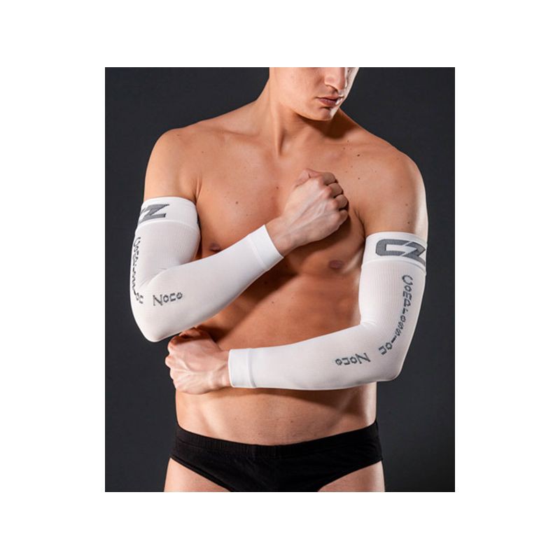 Manchon Bras de Compression pour Sport - 1 paire - Blanc Blanc
