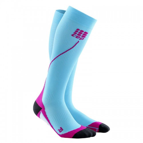 Chaussettes de compression CEP running Noires et Rose